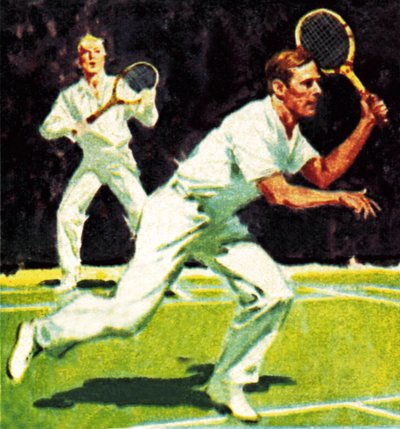 VI. György király játszott a férfi párosban Wimbledonban 1926-ban alkotó: James Edwin McConnell