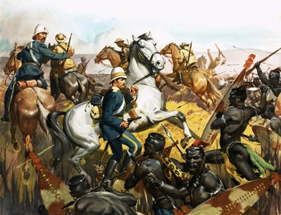 Louis Napóleon, császári herceg, a zuluk megölése előtt. alkotó: James Edwin McConnell