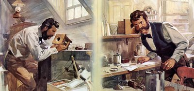 Az első telefonhívás (színes litográfia) alkotó: James Edwin McConnell