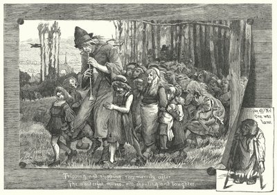 Hamelin pipás (metszet) alkotó: James Elder Christie