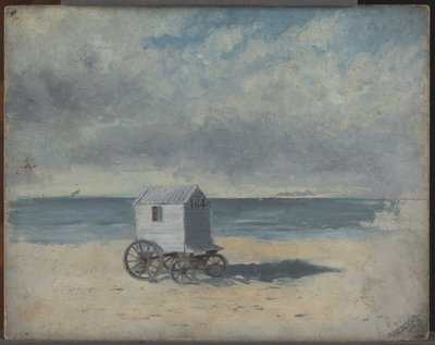 Fürdőkunyhó a tengerparton alkotó: James Ensor