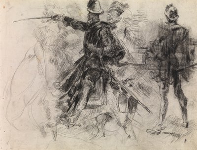 Don Quijote (fekete kréta papíron) alkotó: James Ensor