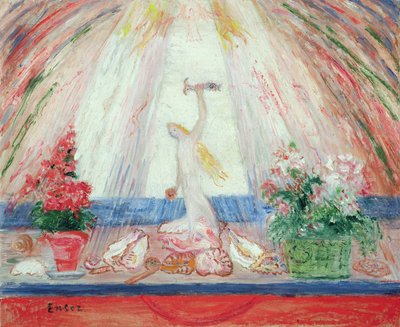 "A Föld virágai, a tenger flórája a fény nevetése alatt" (olaj, vászon) alkotó: James Ensor