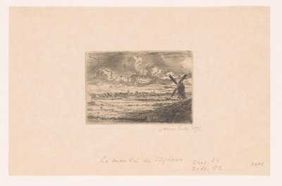 Kilátás Slijkensre, egy malom az előtérben Moulin és Slijkens alkotó: James Ensor