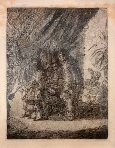 Iston, Pouffamatus, Cracozie és Transmouffe, híres perzsa orvosok Darius zsámolyát vizsgálják az arabelai csata után alkotó: James Ensor
