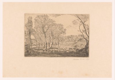 Táj nyárfákkal a víz mellett La mare aux peupliers alkotó: James Ensor