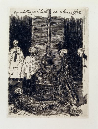 Csontvázak próbálják felmelegíteni magukat alkotó: James Ensor