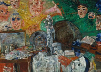 Csendélet a stúdióban vagy Attributes of the Arts alkotó: James Ensor
