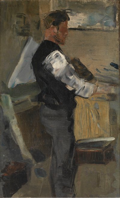 Willy Finch a műteremben alkotó: James Ensor