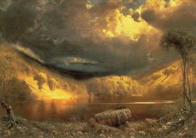 Viharos égbolt az Echo-tó felett, Fehér-hegység alkotó: James Fairman