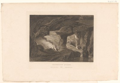 Kilátás a Gilmerton Quarry-re, Edinburgh közelében Gilmerton Quarry (cím az objektumon) alkotó: James Fittler