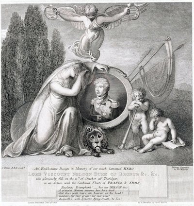 Ikonikus rajz néhai hősünk, Lord Viscount Horatio Nelson (1758-1805) emlékére. alkotó: James Fittler