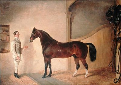 Vőlegény Hunterrel a Tredegar Estate-en, Monmouthshire-ben alkotó: James Flewitt Mullock