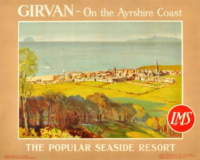 Girvan - Az Ayrshire-parton. A népszerű tengerparti üdülőhely, 1920-as évek. alkotó: James Fullarton Sloane
