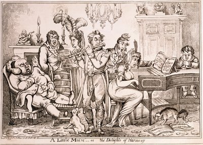 Egy kis zene vagy A harmónia örömei, William Brocas metszete, Londonban nyomtatta J. Sidebotham, 1810 alkotó: James Gillray