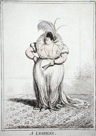 A Lyoness, Hannah Humphrey adta ki 1801-ben (akvatintával metszett) alkotó: James Gillray