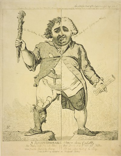 A Right Honorable alias Sans Coulotte, kiadó: S.Fores, 1802 alkotó: James Gillray