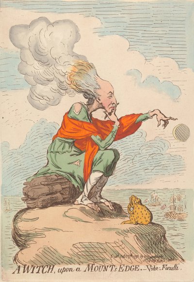 Boszorkány egy hegy peremén - Lásd: Fuseli alkotó: James Gillray