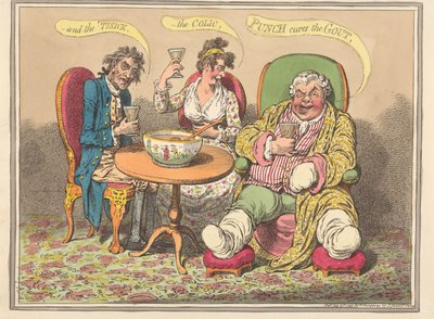És a sorvadás, a kólika - a puncs gyógyítja a köszvényt alkotó: James Gillray