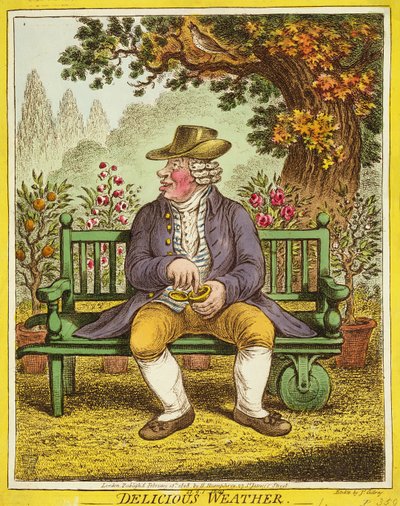 Delicious Weather, kiadó: Hannah Humphrey, 1808 alkotó: James Gillray