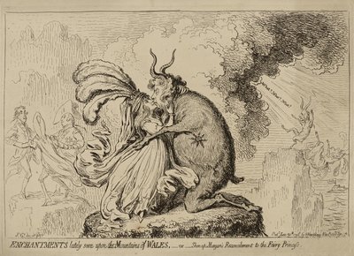 Varázslatok, amelyeket mostanában láttak a walesi hegyeken, vagy "Shon-ap-Morgan megbékélése a tündérhercegnővel" június 30-án jelent meg alkotó: James Gillray
