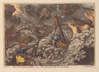 Az ír invázió vége vagy A francia Armada pusztulása, kocsma. 1797 (kézzel színezett metszet) alkotó: James Gillray