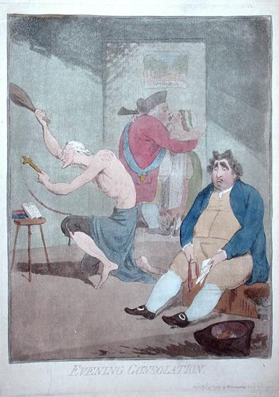 Esti vigasztalás, kiadta William Humphrey 1785-ben (kézi színezett metszet) alkotó: James Gillray