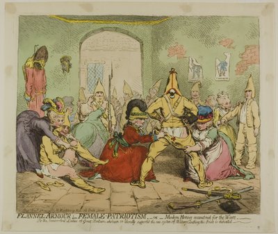 Flanel Páncél; Női hazaszeretet alkotó: James Gillray
