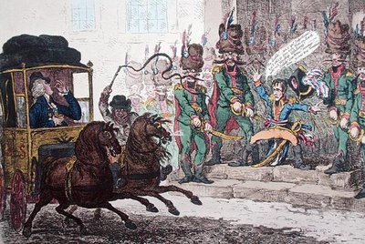 A német nemtörődömség, avagy a kis csont bosszúsága, avagy A diplomatika késői utazása Párizson keresztül alkotó: James Gillray