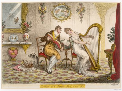 „Harmony before Matrimony”, 1805-ben jelent meg alkotó: James Gillray