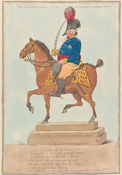 Útmutatás modern szobrászoknak, egy jövőbeli tér díszeként alkotó: James Gillray