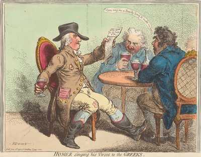 Homer singt seine Verse den Griechen alkotó: James Gillray