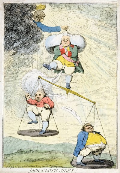 Jack a Both Sides, William Humphrey 1783-ban (kézzel színezett rézkarc) alkotó: James Gillray