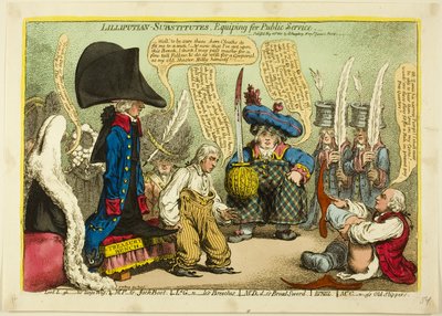 Lilliputian-Substitutes, felszerelés a közszolgálatra alkotó: James Gillray