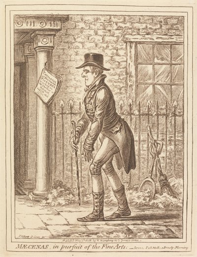 Maecenas, a képzőművészetek támogatója alkotó: James Gillray
