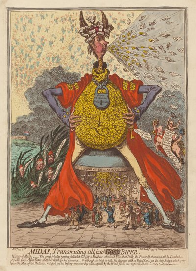 Midas, mindent papírra alakít alkotó: James Gillray