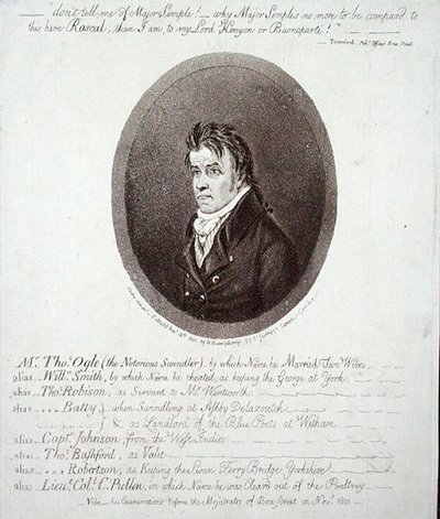 Thomas Ogle úr, Hannah Humphrey adta ki 1801-ben (rézkarc) alkotó: James Gillray