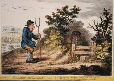 Palemon és Lavinia, Hannah Humphrey adta ki 1805-ben (kézzel színezett rézkarc) alkotó: James Gillray