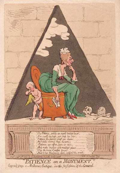 Türelem egy emlékműben, kocsmában. 1791 (kézzel színezett metszet) alkotó: James Gillray