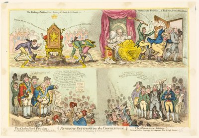 Hazafias petíciók az egyezményről alkotó: James Gillray
