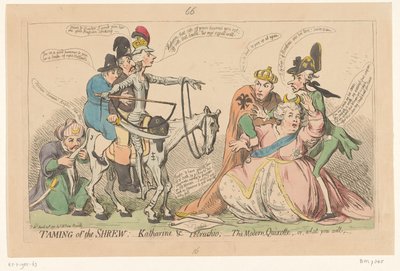 Pitt, mint Don Quijote megijeszti Nagy Katalint, 1791 A cickány megszelídítése:- Katharine és Petruchio: - a modern Quijote, vagy amit akarsz (cím a tárgyon) alkotó: James Gillray