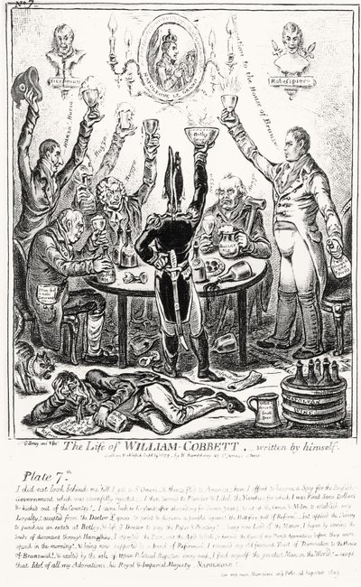 7. tábla, The Life of William Cobbett, saját maga írta, kocsma. H. Humphrey, 1809 alkotó: James Gillray