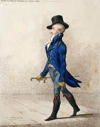 Egy férfi portréja, Hannah Humphrey 1803-ban (kézzel színezett rézkarc) alkotó: James Gillray