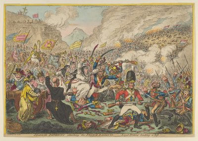Spanyol-hazafiak megtámadják a francia-bandittit - a hűséges briteket felemelve, A..., 1808. augusztus 15. alkotó: James Gillray