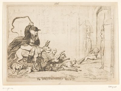 Karikatúra Warren Hastingsről, 1788 A Westminster Hunt (cím az objektumon) alkotó: James Gillray