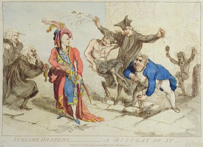Sublime Oration: A Display of It, T. Harmar kiadó 1788-ban (kézzel színezett rézkarc) alkotó: James Gillray