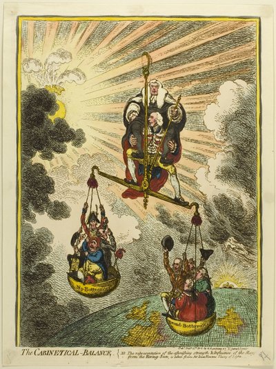A kabinet-egyenleg alkotó: James Gillray