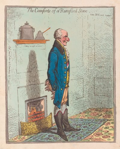 Egy rumfordi tűzhely kényelme, pub 1800 (kézzel színezett gravírozás) alkotó: James Gillray