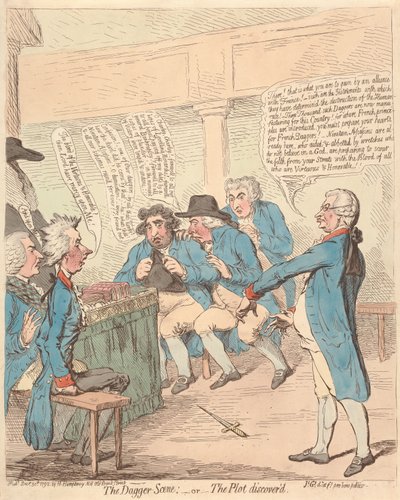 Die Dolchszene: - oder - Die aufgedeckte Verschwörung alkotó: James Gillray