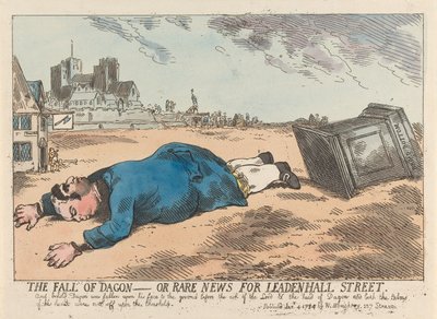 Dágón bukása - avagy Ritka hírek a Leadenhall Street számára alkotó: James Gillray